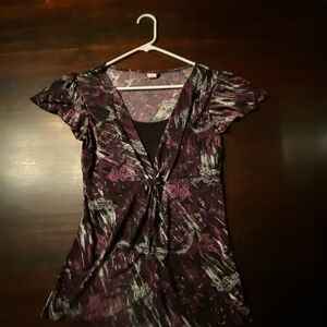 Agenda Women's Purple and Black Tunic Top, size small